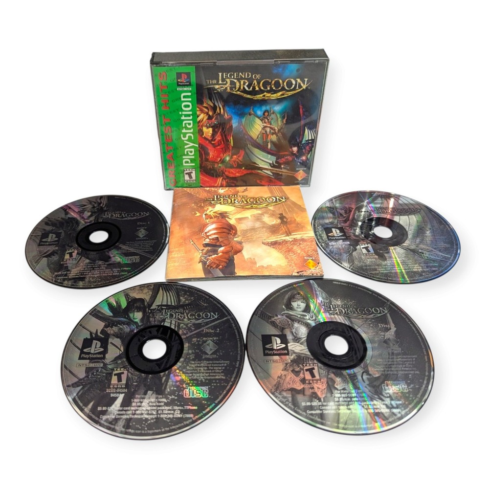 Legend of Dragoon Sony PlayStation 1 PS1 Greatest Hits 4-Disc Set Complete CIB